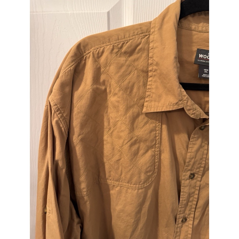 Woolrich Men's 2XL Brown Hunting Shirt‎ Botton Front Both Shoulders Quilted - Picture 2 of 12
